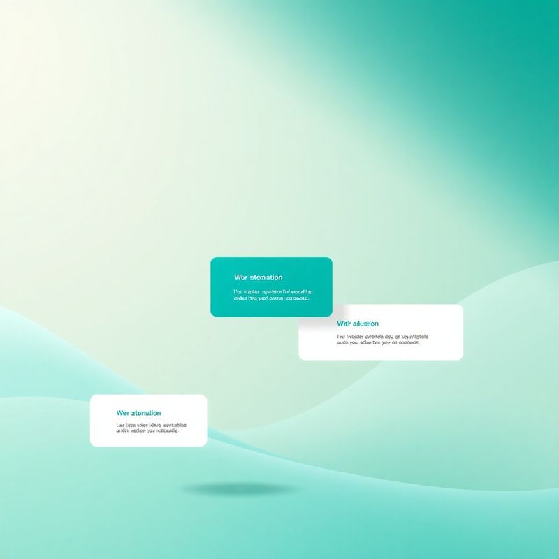 Abstraktné karty workflow automatizácie v tyrkysových odtieňoch